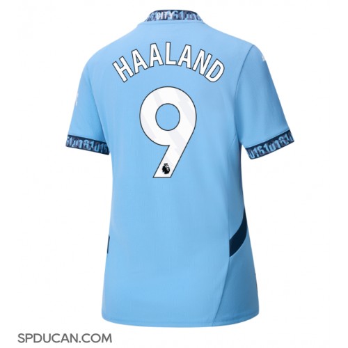 Zenski Nogometni Dres Manchester City Erling Haaland #9 Domaci 2024-25 Kratak Rukav